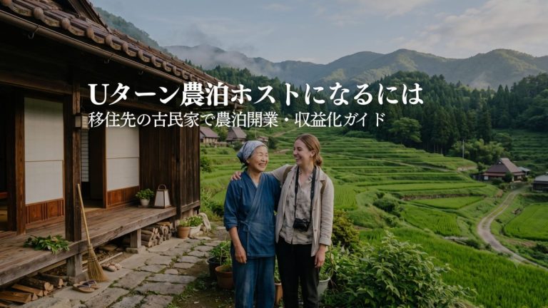 Uターン・移住して農泊ホストになるには｜田舎移住と農泊開業を同時に実現した事例