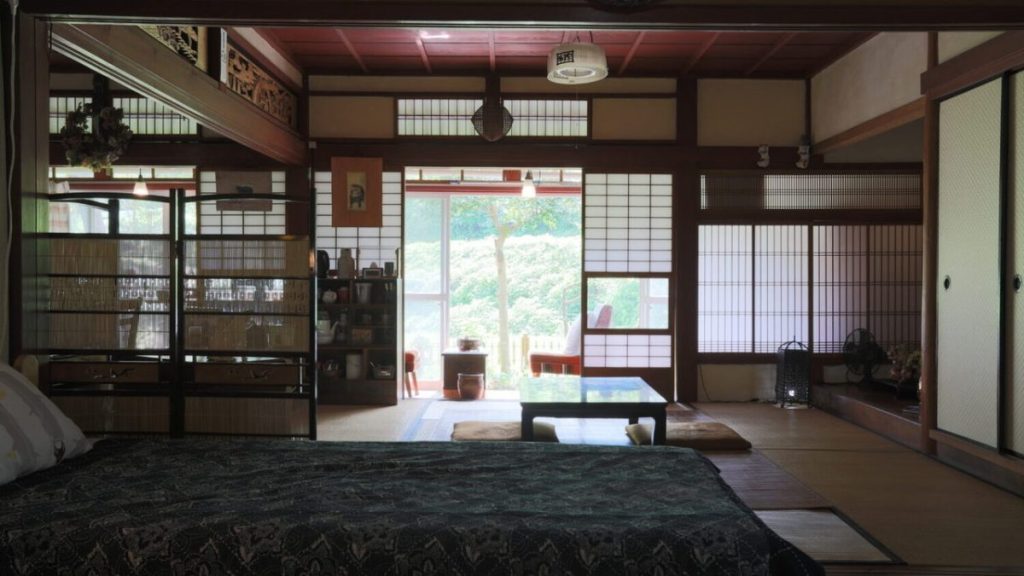 Rice terrace views from Tanada House in Shiga
